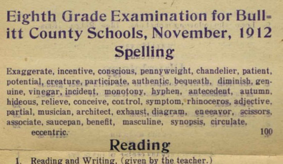 Eight Grade Examine 1912 Eight Grade Examine 1912
